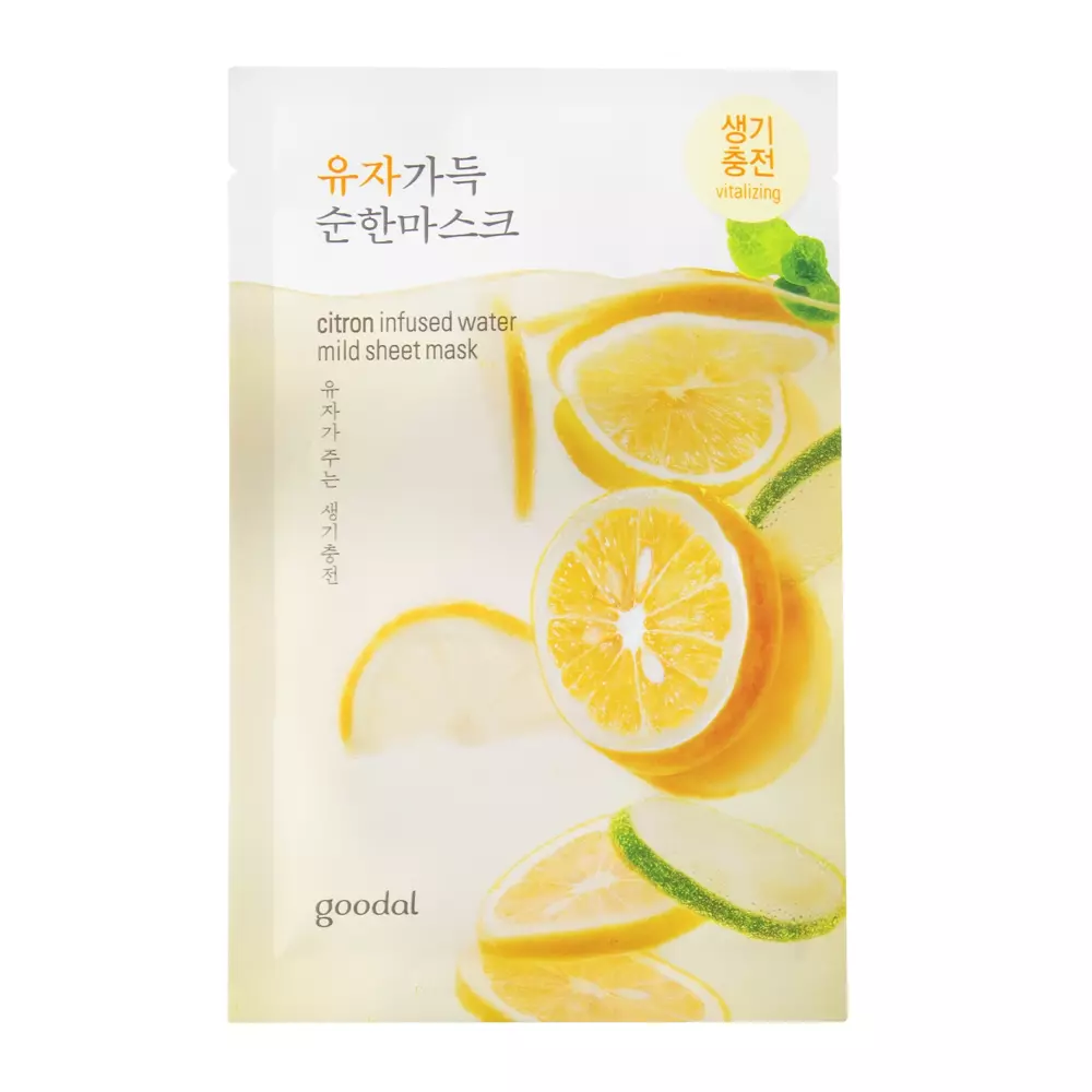 Goodal - Citron Infused Water Mild Sheet Mask - Mască ușoară cu apă infuzată cu citron - 23ml