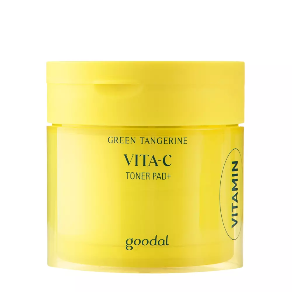 Goodal - Green Tangerine Vita C Toner Pad - Tampoane tonice Vita C cu mandarină verde - Tampoane faciale cu vitamina C pentru iluminare - 70 buc