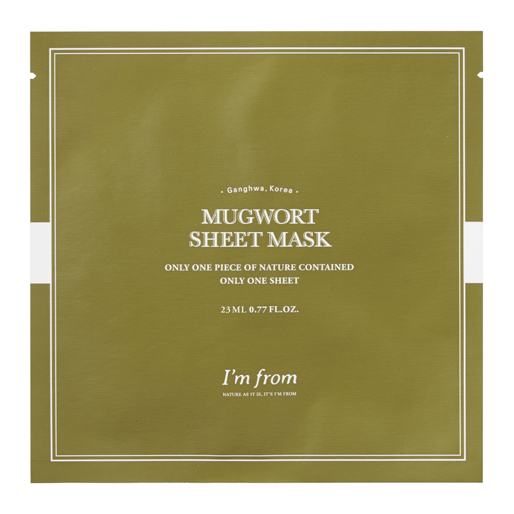 I'm From - Mugwort Sheet Mask - Mască de folie calmantă cu extract de Mugwort - 1buc./23ml