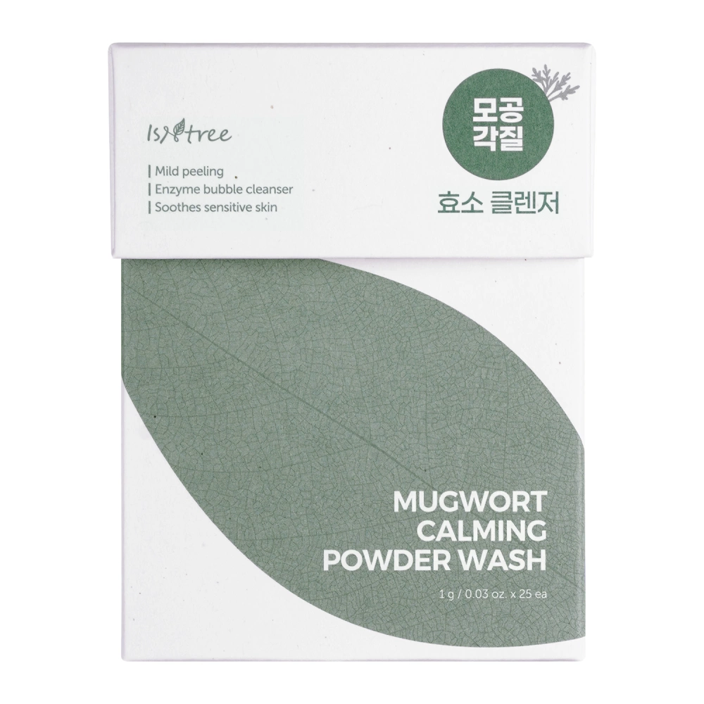 Isntree - Mugwort Calming Powder Wash - Set de plicuri cu pudră de spălat pentru față - 1g x 25buc