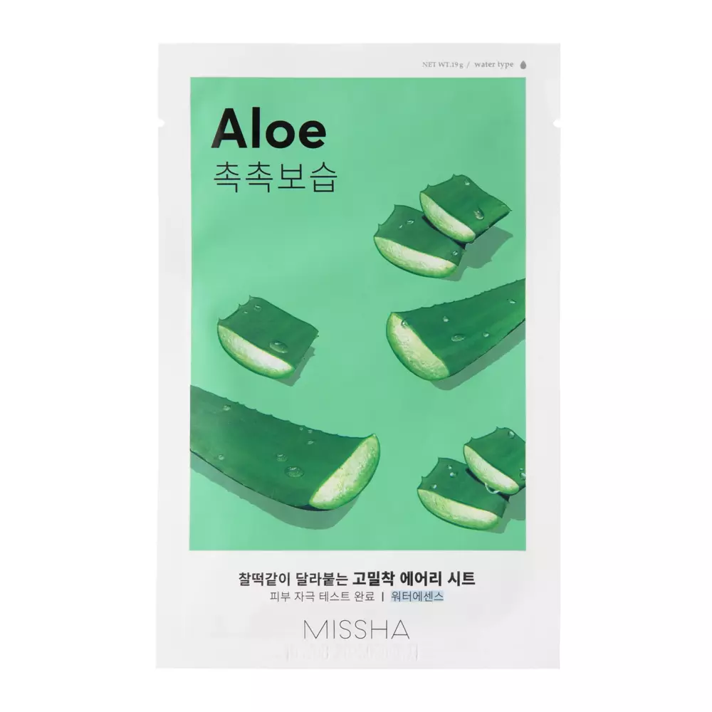 Missha - Airy Fit Sheet Mask - Aloe - Mască hidratantă și calmantă - 19g