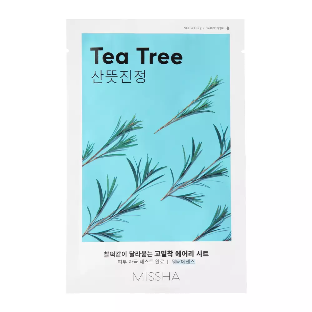 Missha - Airy Fit Sheet Mask - Tea Tree - Mască de folie calmantă - 19g