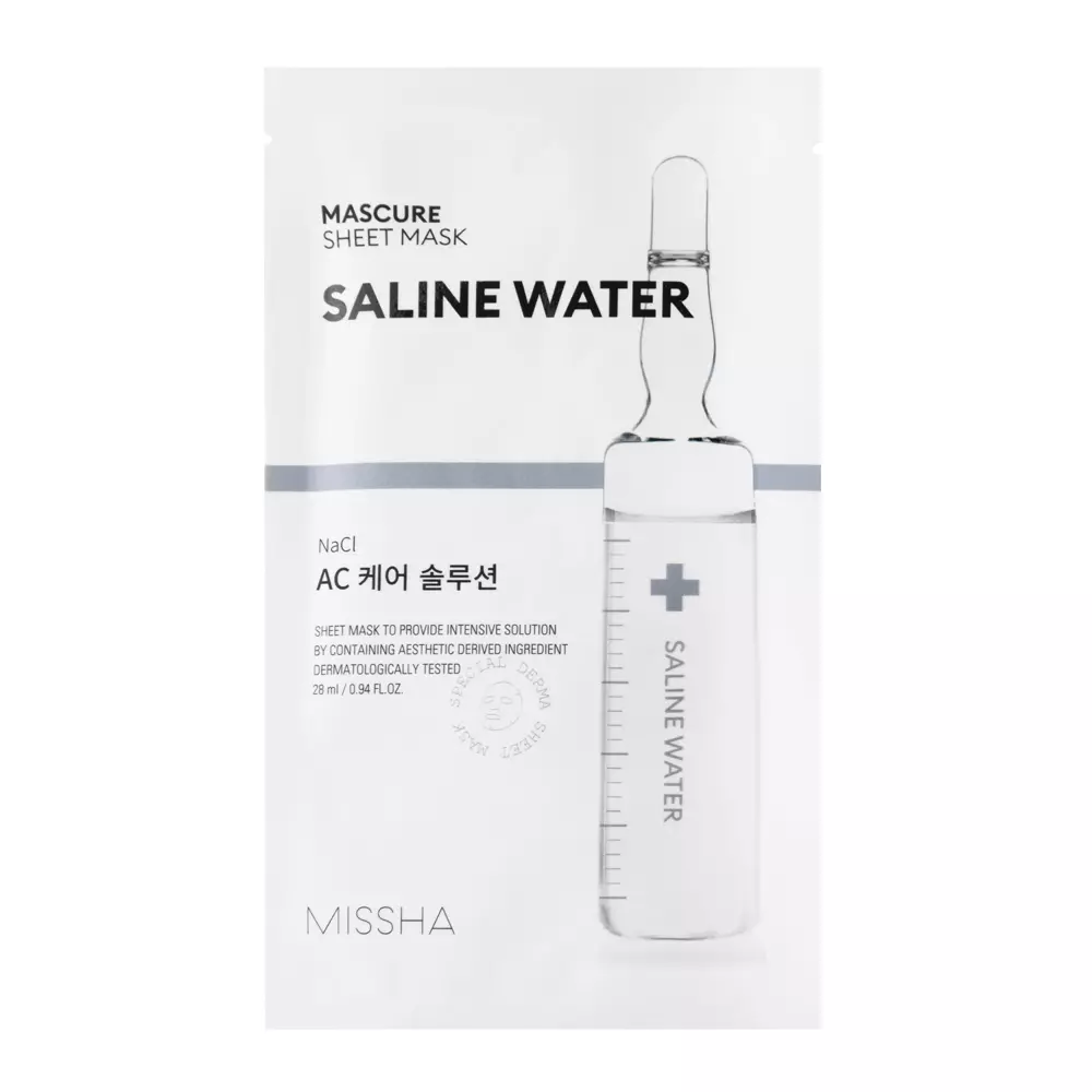 Missha - Mascure AC Care Solution Sheet Mask - Saline Water - Mască pentru combaterea acneei - 28ml