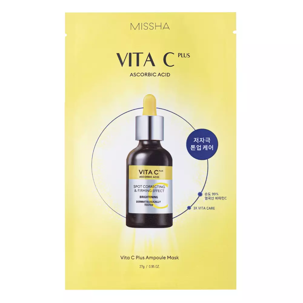 Missha - Vita C Plus Spot Correcting & Firming Ampoule Sheet Mask - Mască de folie pentru iluminare cu vitamina C - 27g