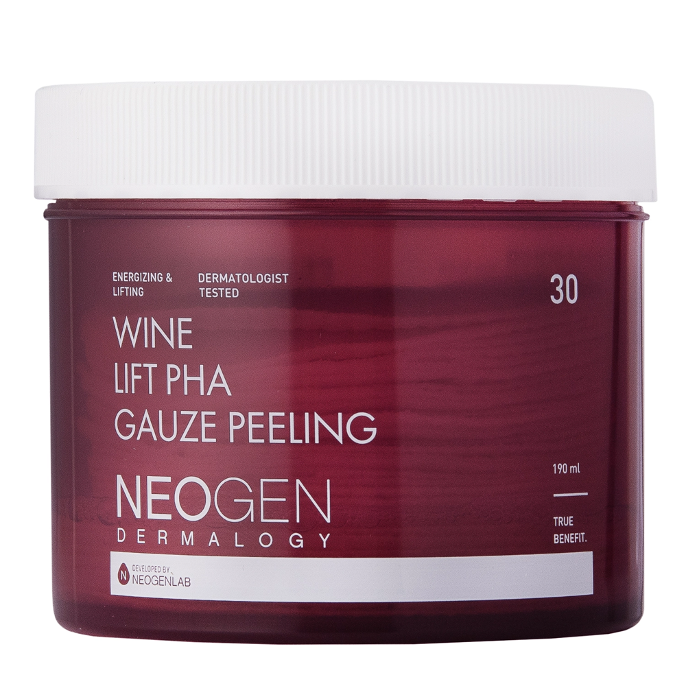 Neogen - Wine Lift PHA Gauze Peeling - Acid anti-îmbătrânire și fulgi de struguri - 30pcs/190ml