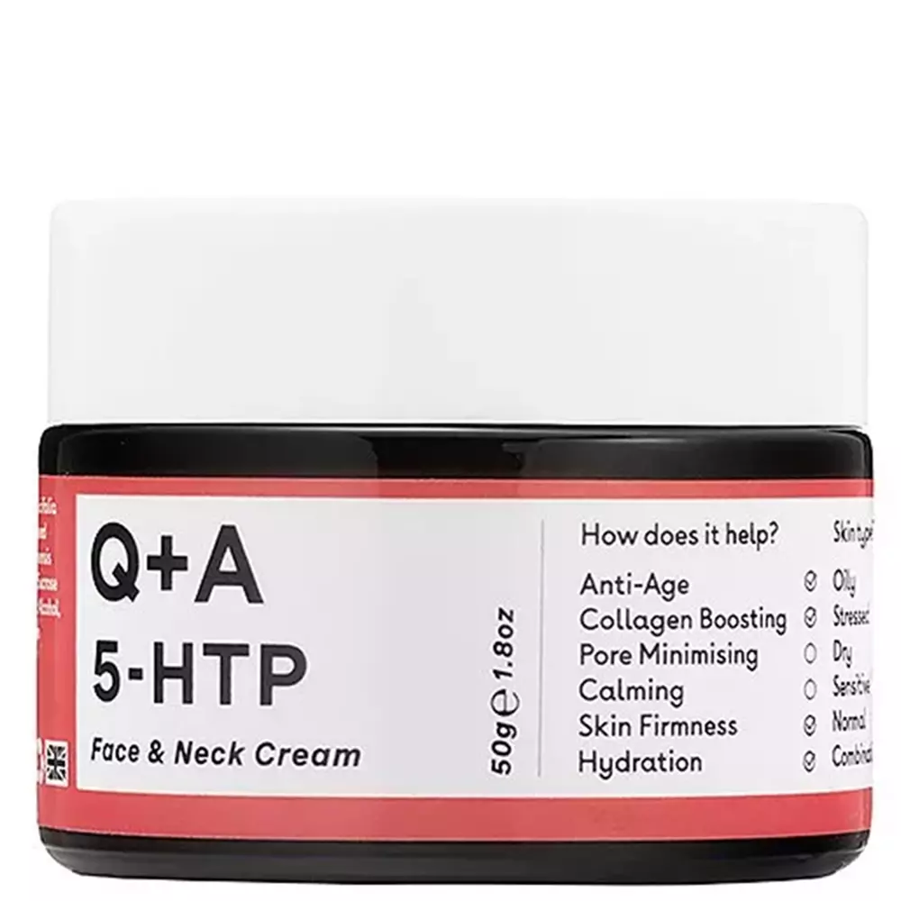 Q+A - 5-HTP - Face&Neck Cream - Cremă de fermitate pentru față și gât cu aminoacid 5-HTP - 50ml