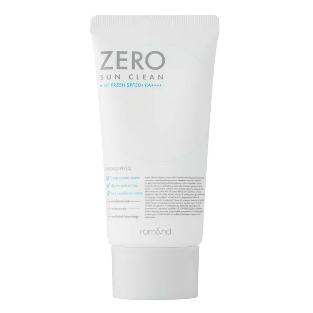 Rom&nd - Zero Sun Clean SPF50+ PA++++ - Cremă cu filtru de lumină - 01 Fresh - 50ml