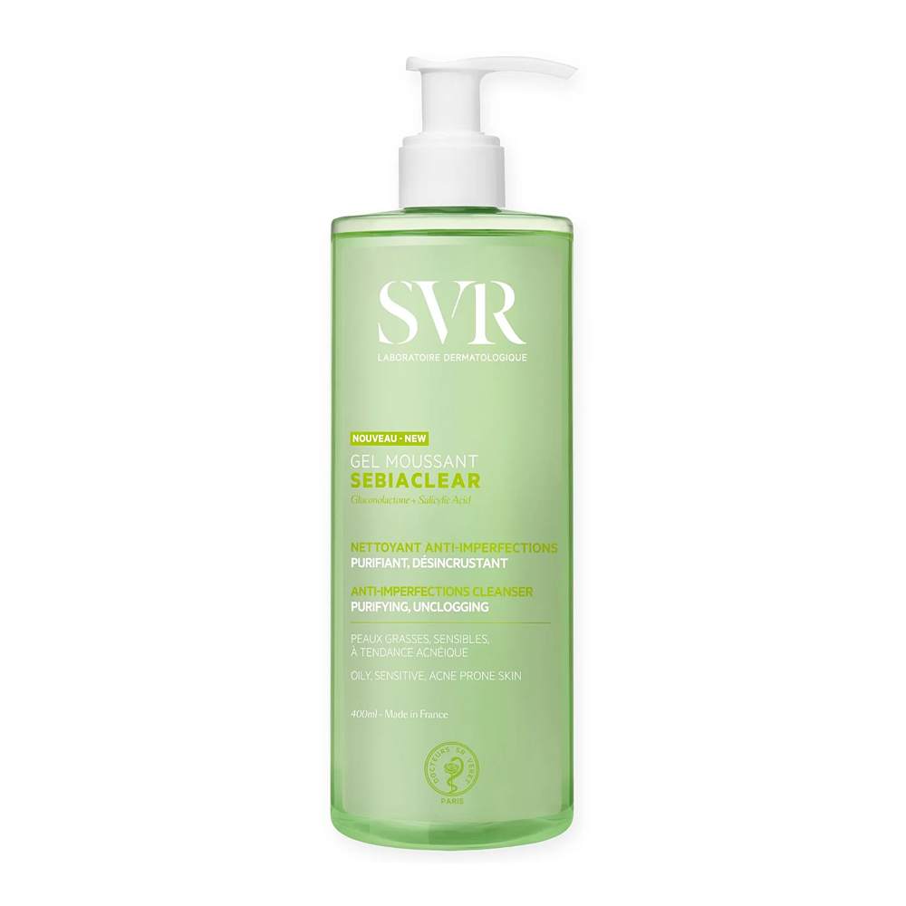 SVR - Sebiaclear Gel Moussant - Gel delicat de curățare a pielii cu efect exfoliant - 400ml