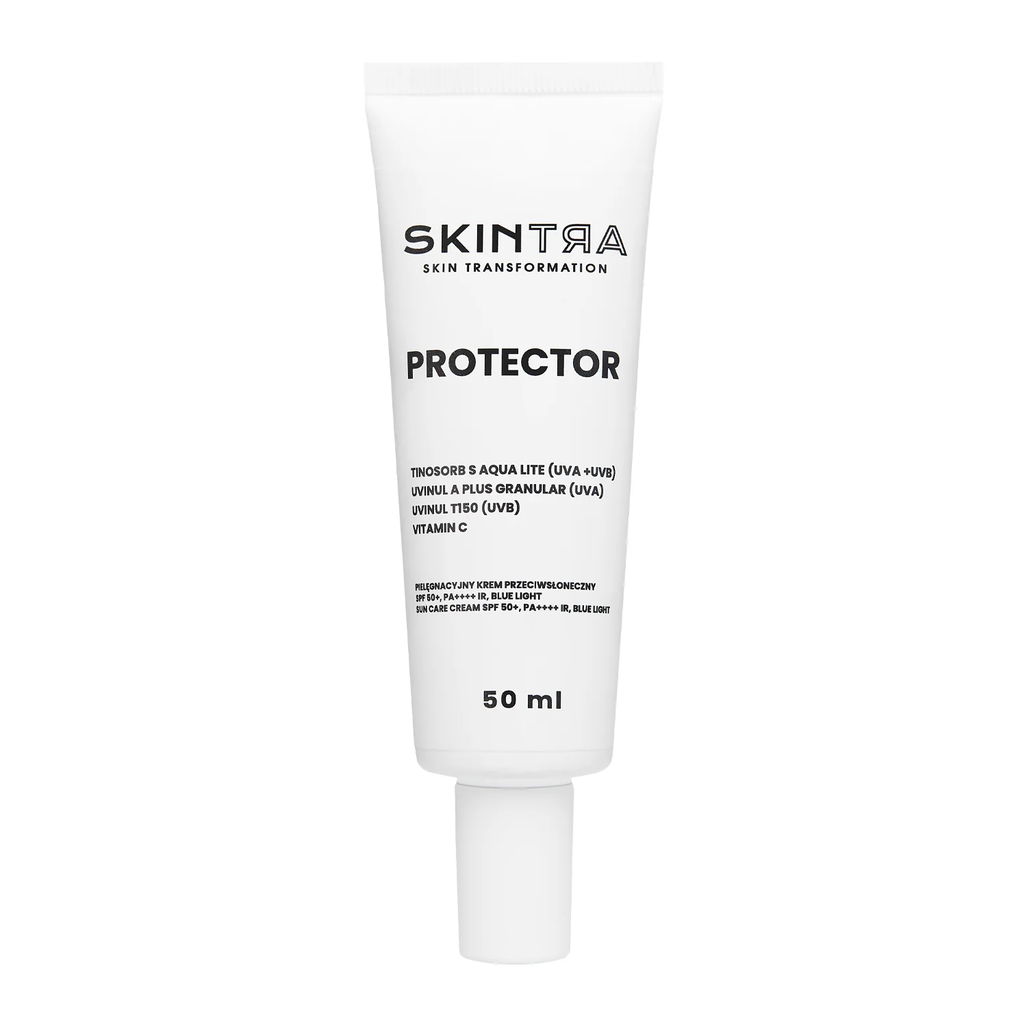 SkinTra - Protector - Cremă cu protecție solară pentru îngrijirea pielii SPF 50+/PA++++, IR, BLUE LIGHT - 50ml