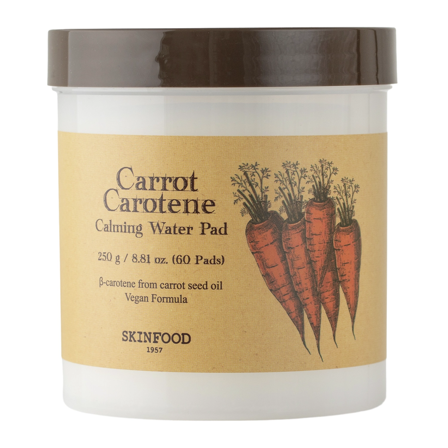 Skinfood - Carrot Carotene Calming Water Pad - Plasturi faciale hidratante cu extract de morcov - 60 buc./250g