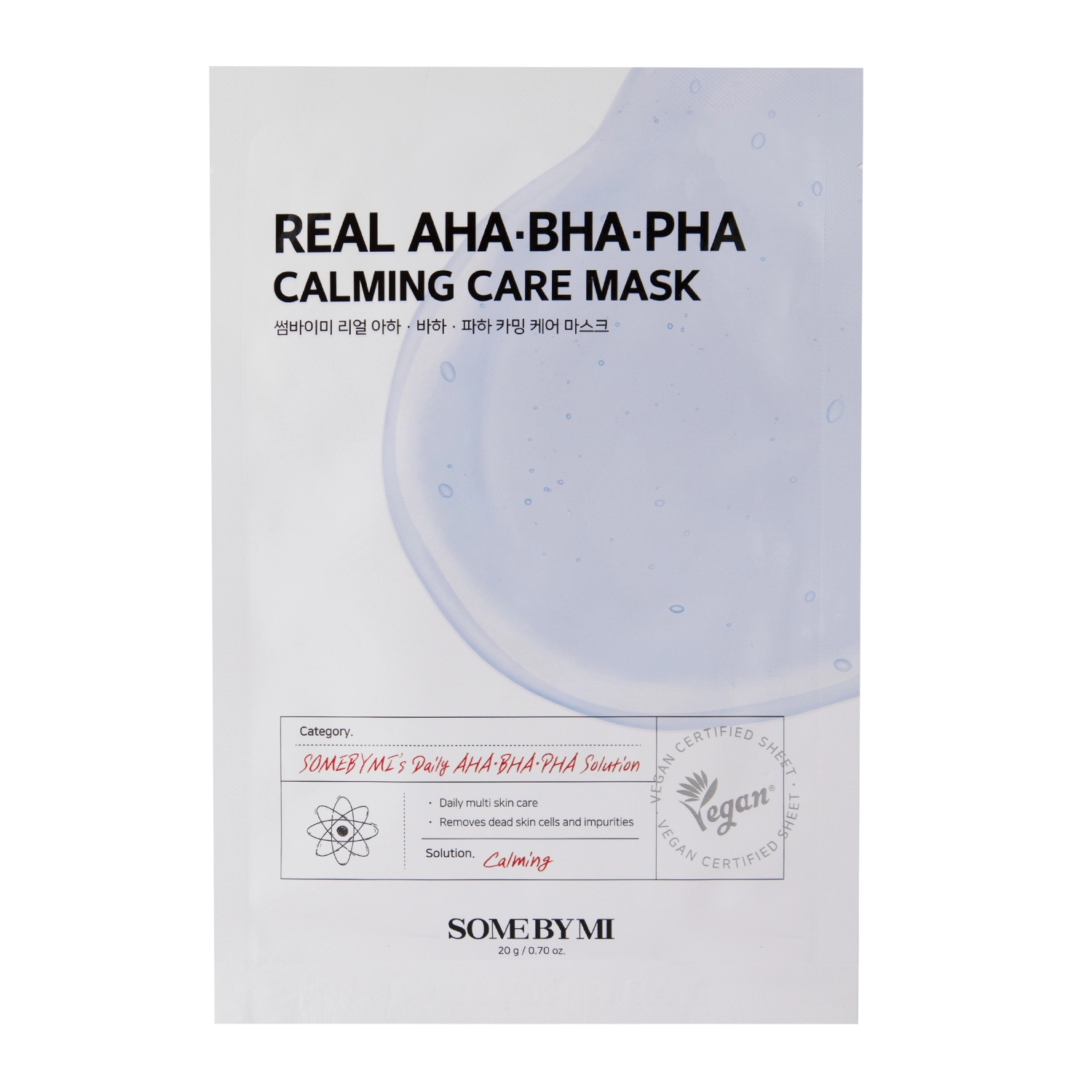 Some By Mi - Real AHA BHA PHA Calming Care Mask - Mască calmantă de folie - 20g