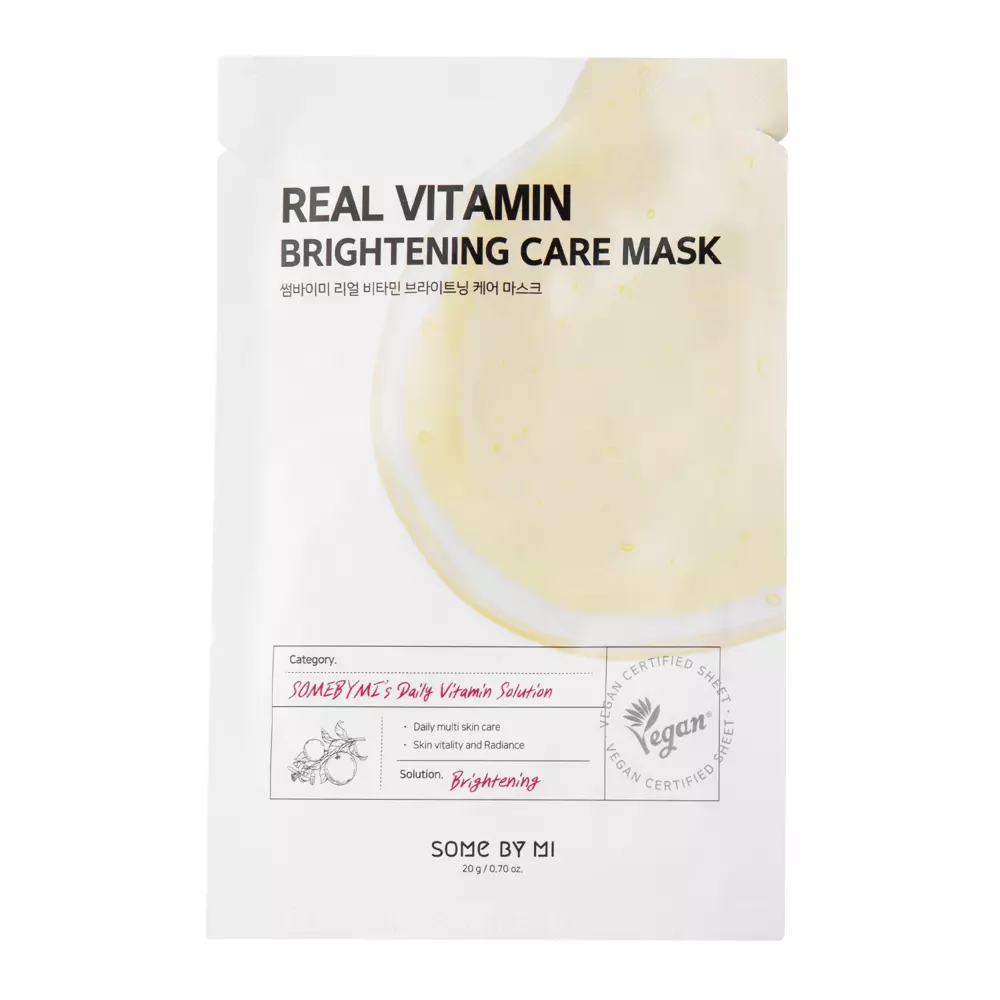 Some By Mi - Real Vitamin Brightening Care Mask - Mască de folie cu efect de iluminare - 20g