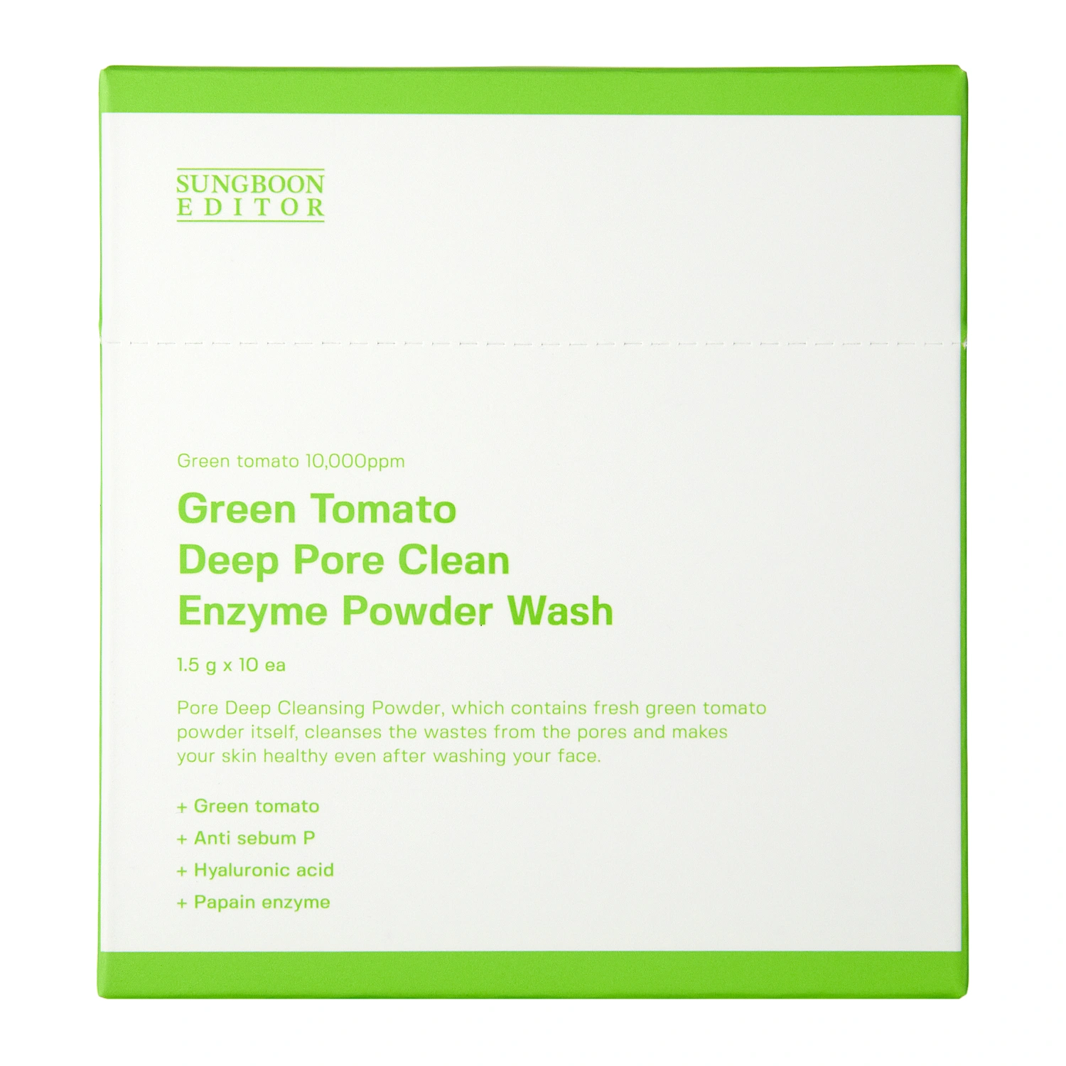 Sungboon Editor - Green Tomato Deep Pore Clean Enzyme Powder Wash - 10x1.5g