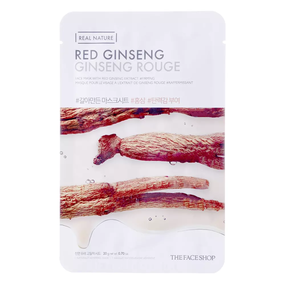 The Face Shop - Natural Mask - Red Ginseng - Mască de folie cu Ginseng Roșu - 20g