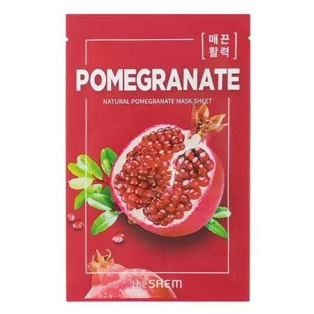 The SAEM - Natural Pomegranate Mask Sheet - Mască cu extract de rodie - 21 ml