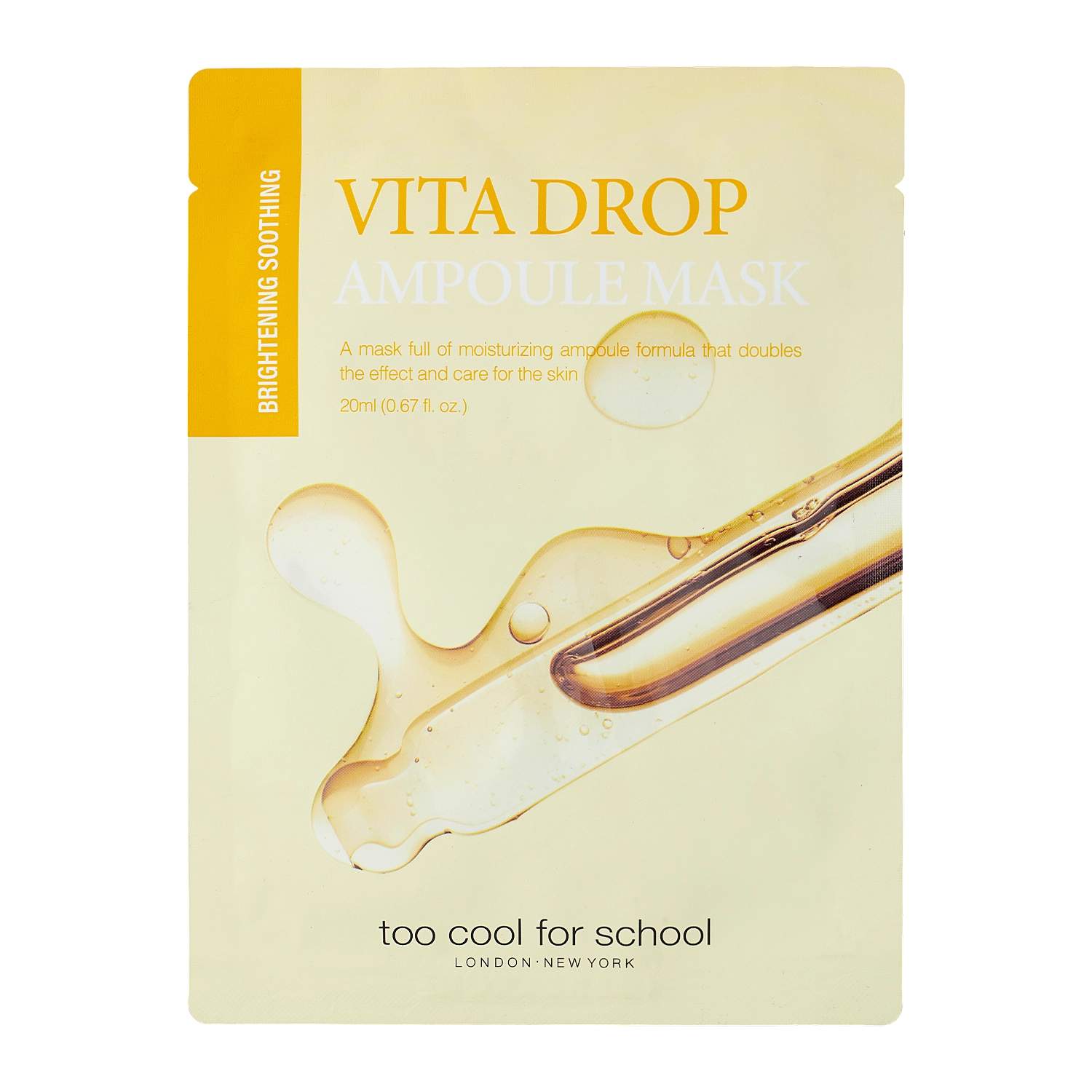 Too Cool for School - Drop Ampoule Mask Sheet Vita Drop Ampoule - Mască de față revitalizantă în foaie - 1pc/20g