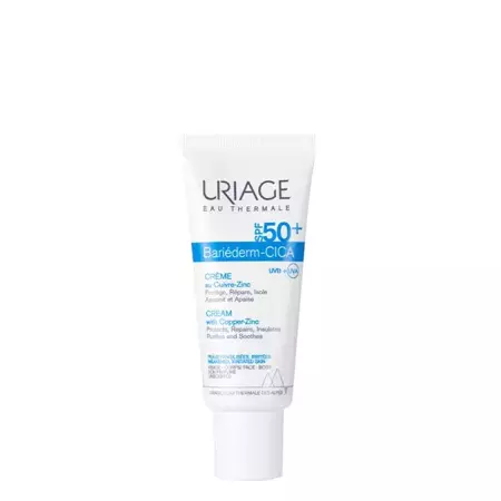 Uriage - Bariederm Cica Creme SPF50 - Cremă de protecție împotriva deteriorării pielii cu cupru și zinc - 40ml