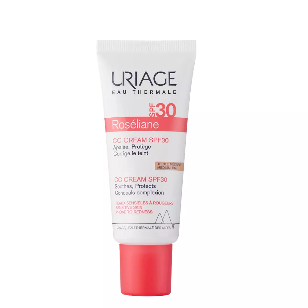 Uriage - Roseliane CC Crème SPF30 - Cremă de protecție tonifiantă pentru pielea cu tendință acneică - Teinte Medium - 40ml